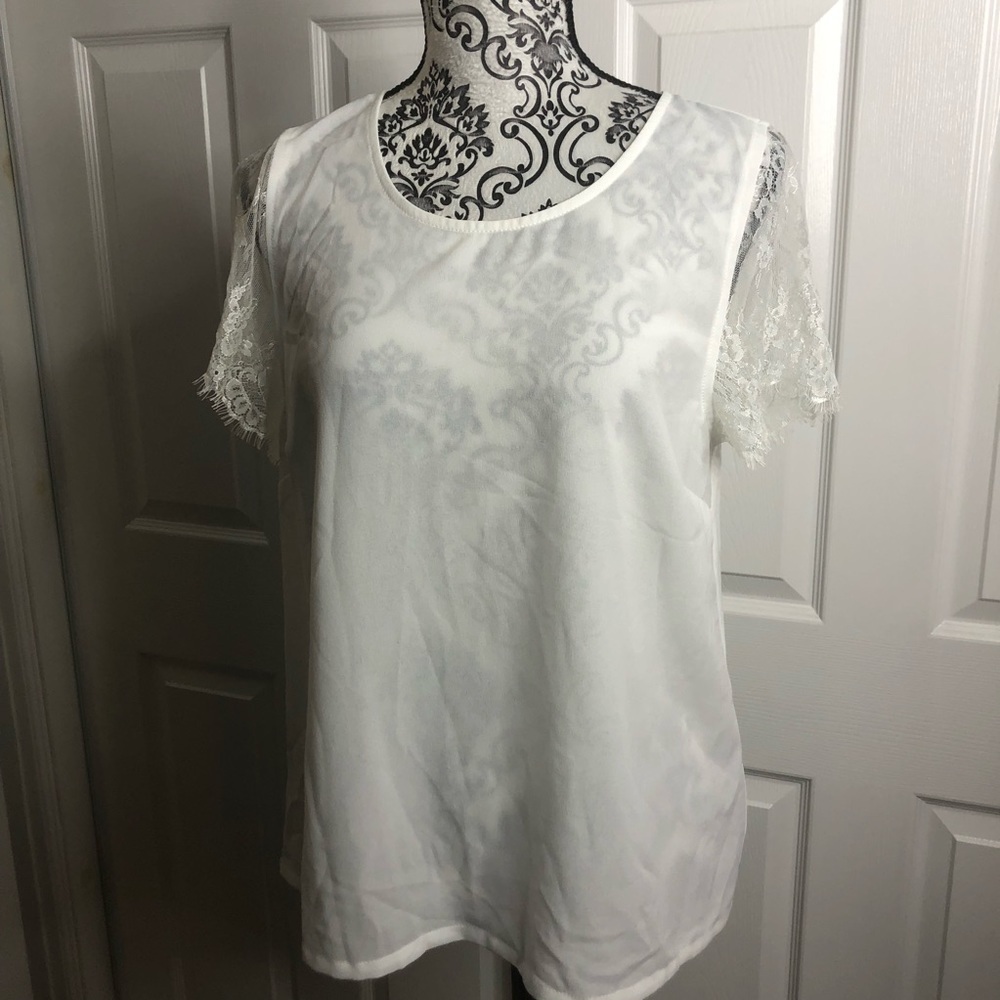 41 Hawthorn Sitch Fix White Lace Semi‎ Sheer M